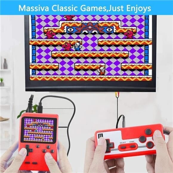 Retro Handheld 400 NES SNES Classic Games Console System Handheld Portable RED - Picture 4 of 6